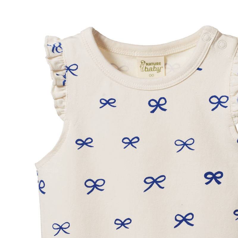 Nature Baby Short Sleeve Fleur Bodysuit in Ribbons print