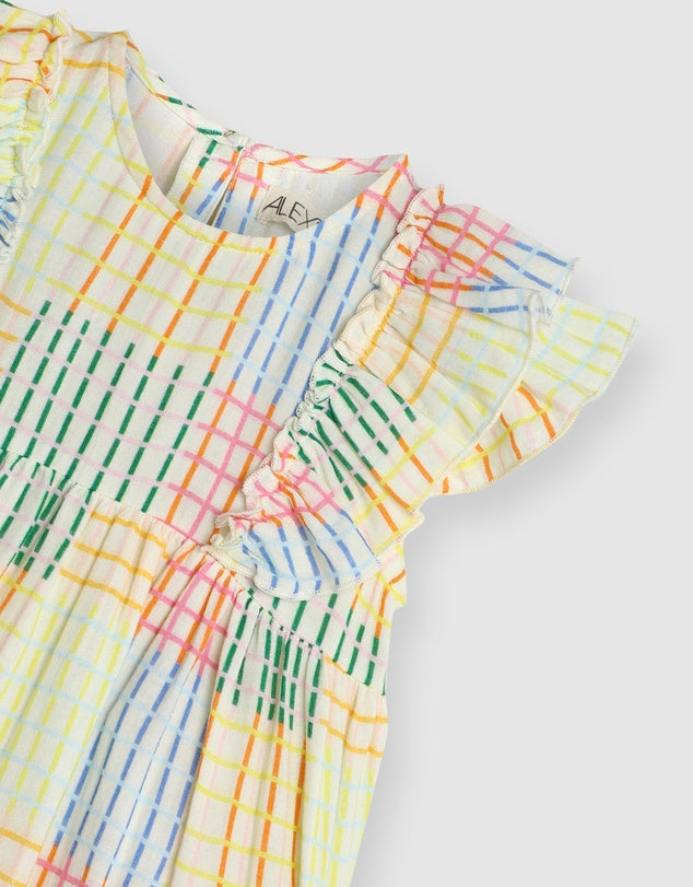Alex & Ant Louisa Dress Crazy Gingham in Multicolour