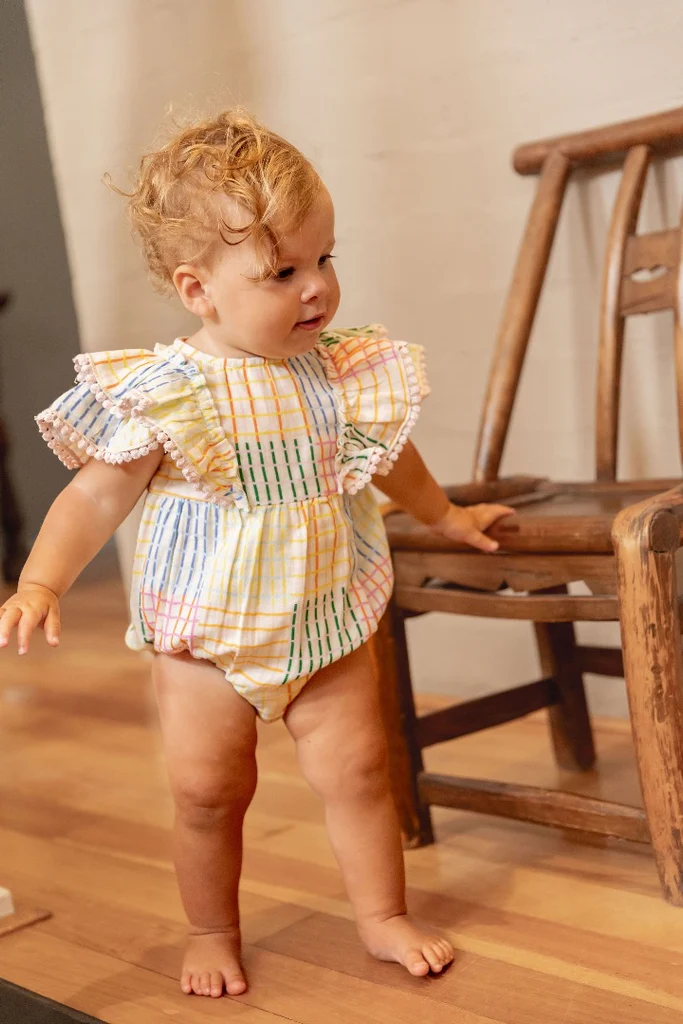Alex & Ant Louisa Playsuit Crazy Gingham in Multicolour
