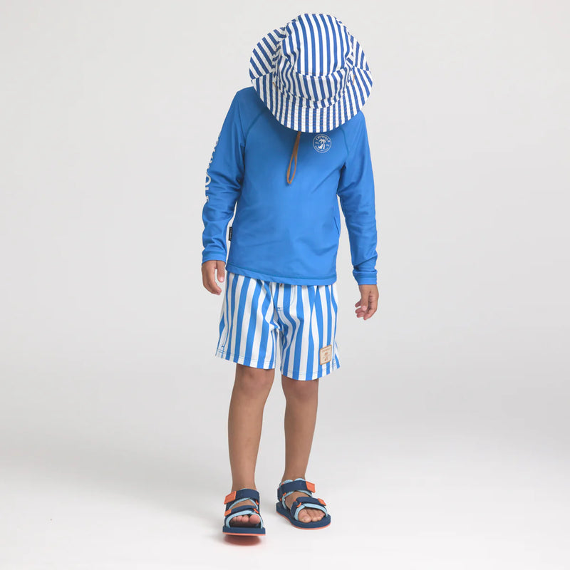 Crywolf Board shorts in deep ocean stripe
