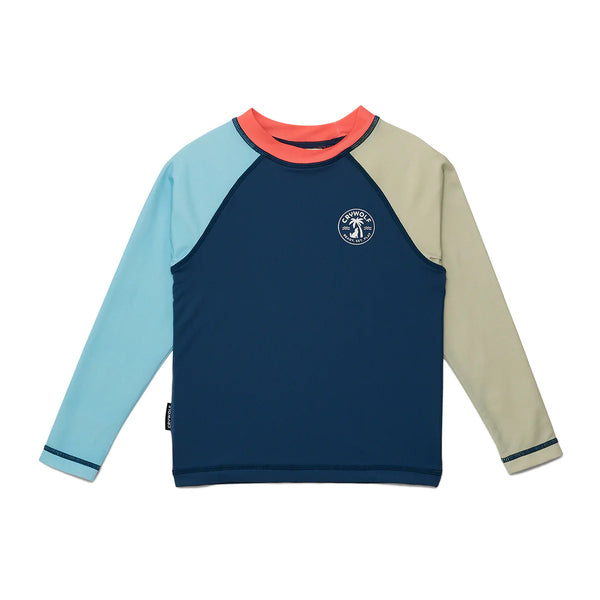 Crywolf rash vest ocean colour block
