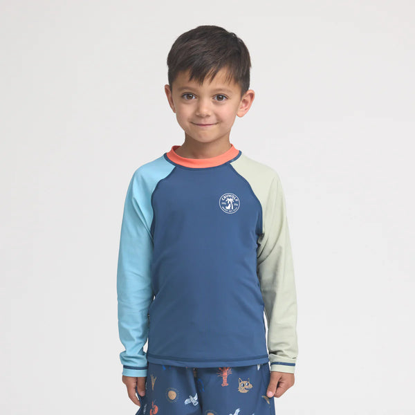 Crywolf rash vest ocean colour block