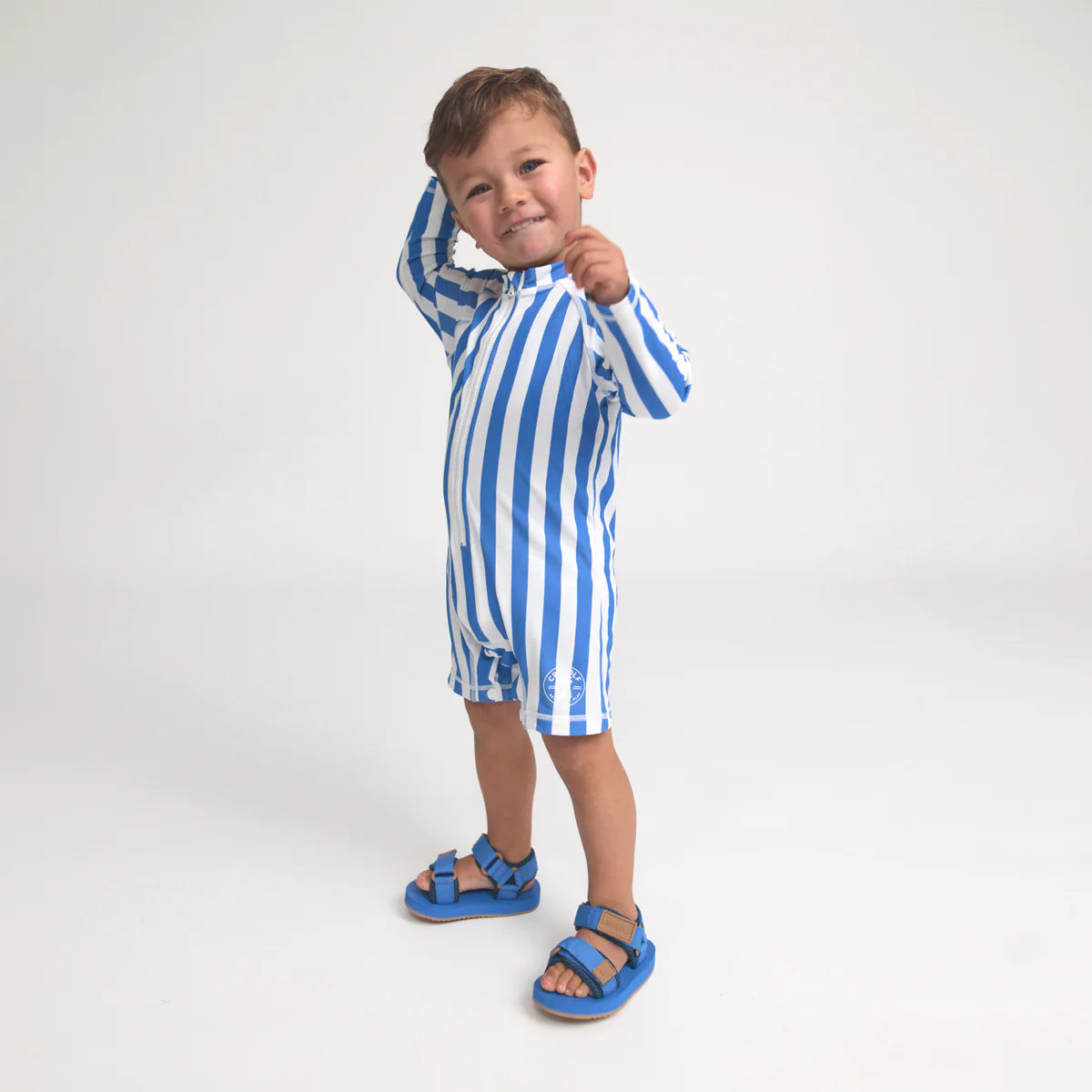 Crywolf rash suit in deep sea stripe