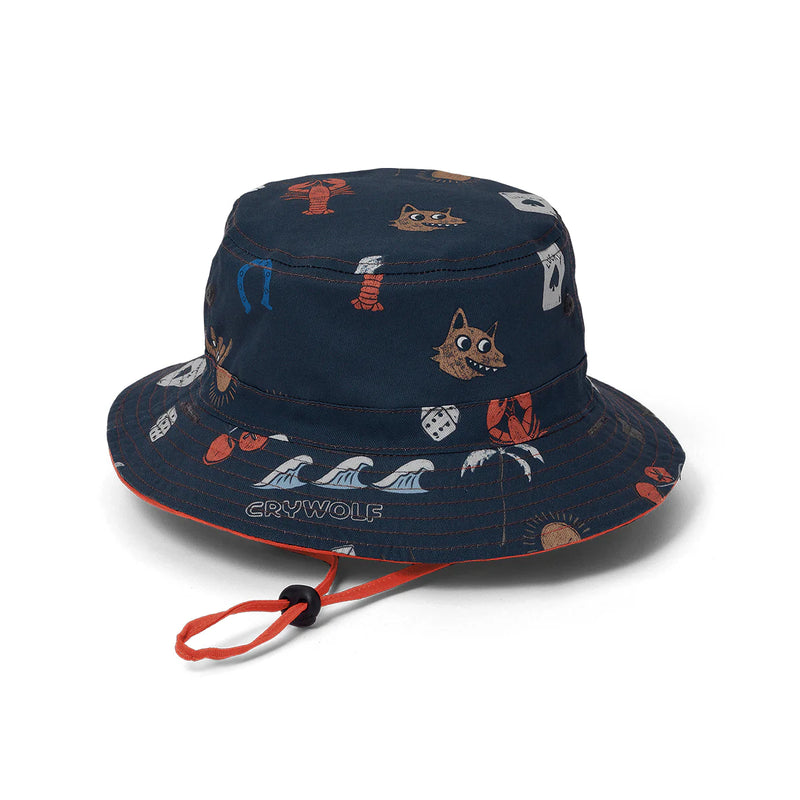 Crywolf reversible bucket hat in lucky days
