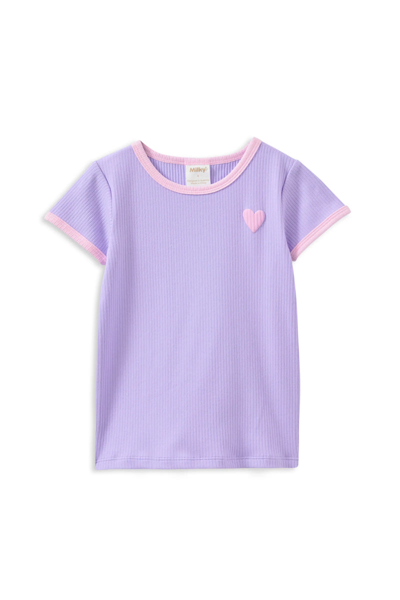 Milky Lavender Rib Tee