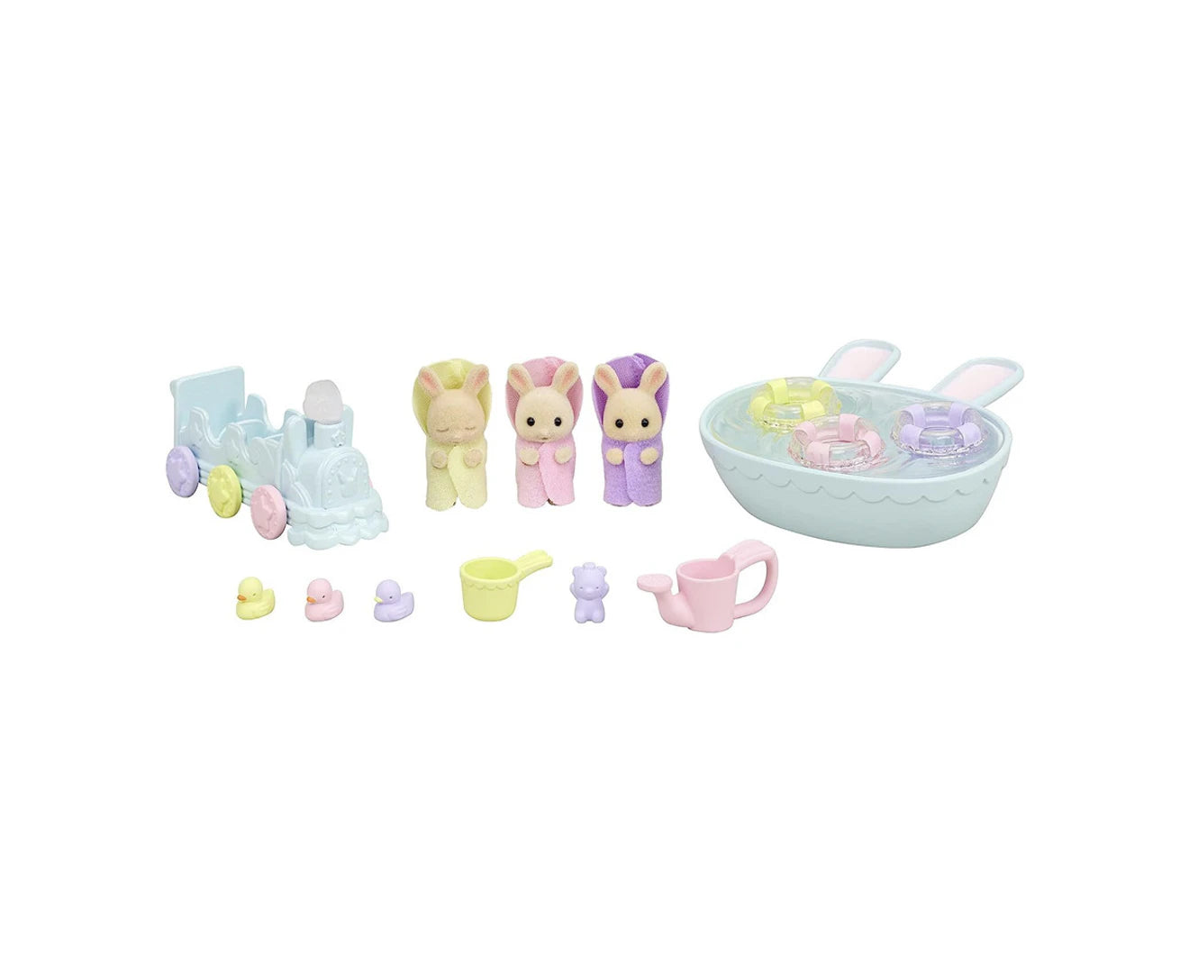 Sylvanian families triplets baby bathtime set