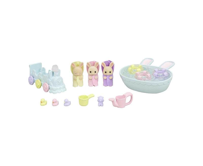 Sylvanian families triplets baby bathtime set