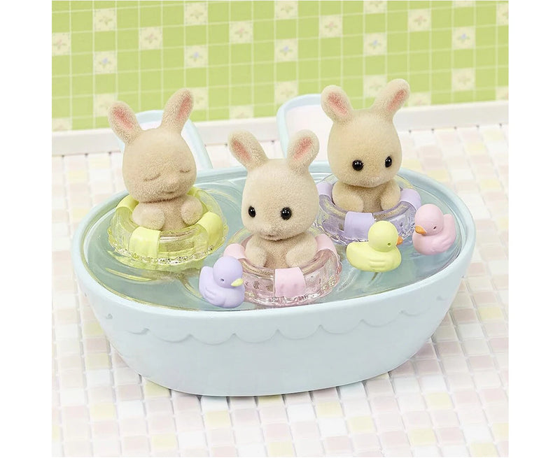 Sylvanian families triplets baby bathtime set