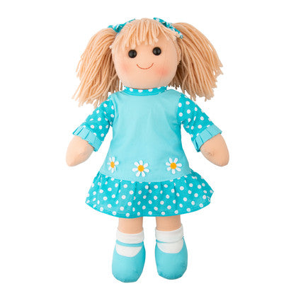 Hopscotch Collectibles 35cm Rag Doll -Agnes aqua polka dots
