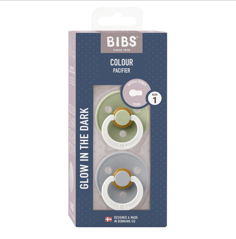 Bibs Dummies Night Glow 2 Pk Sage and Cloud
