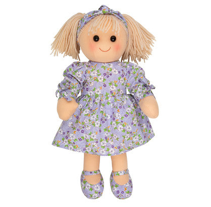 Hopscotch Collectible 35cm Rag Doll Lily - lavender dress doll