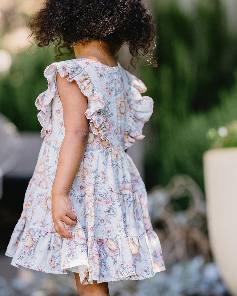 Bebe Abby Print Tiered Dress Abby Print in Multi
