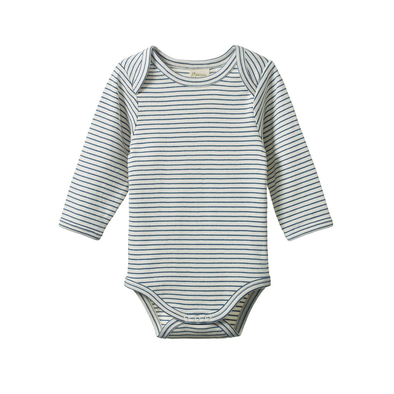 Nature Baby Long Sleeve Bodysuit Teal Pinstripe