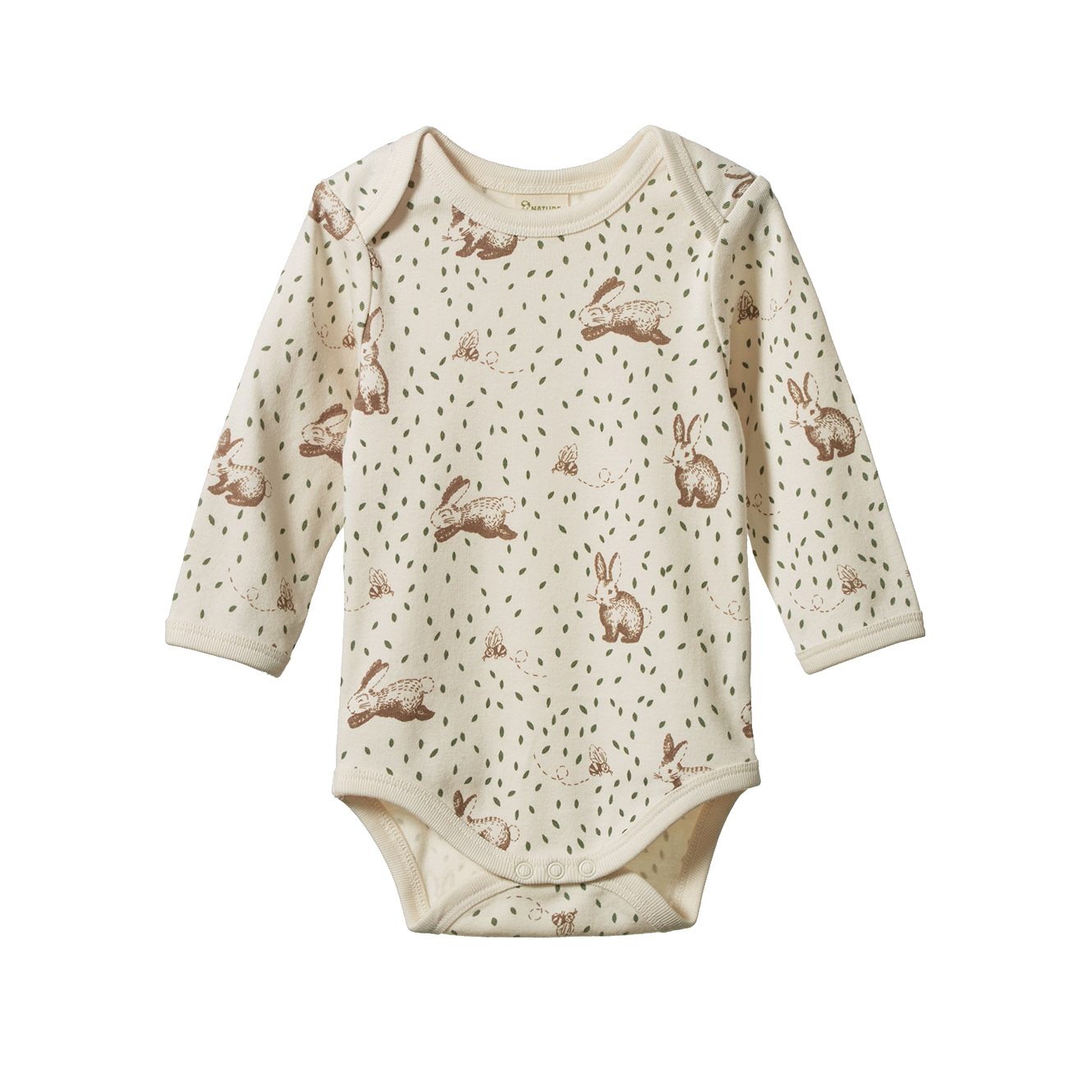 Nature Baby Long Sleeve Bodysuit Rabbity Print