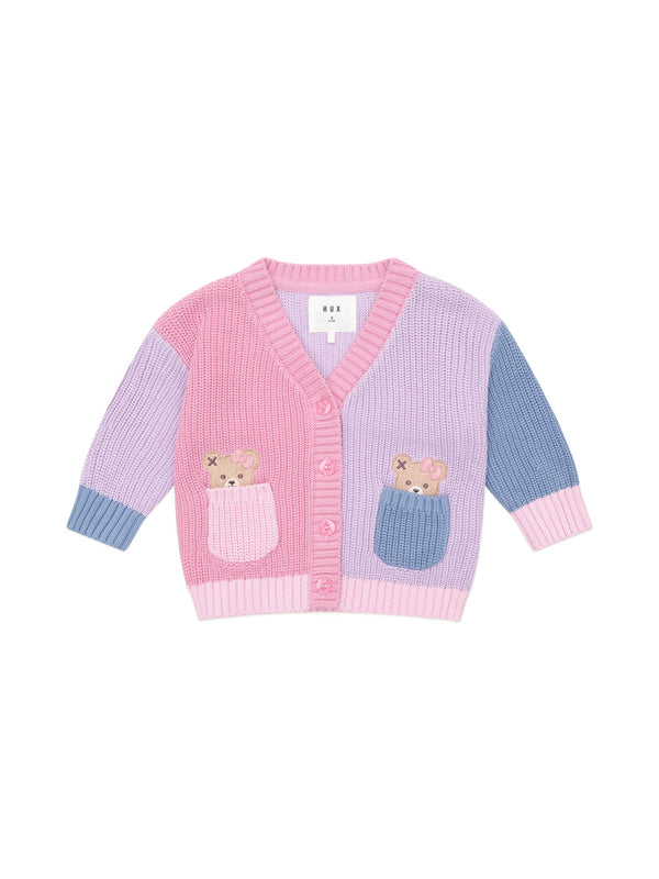 Huxbaby Peeping Pocket Girl Cardi in Multi