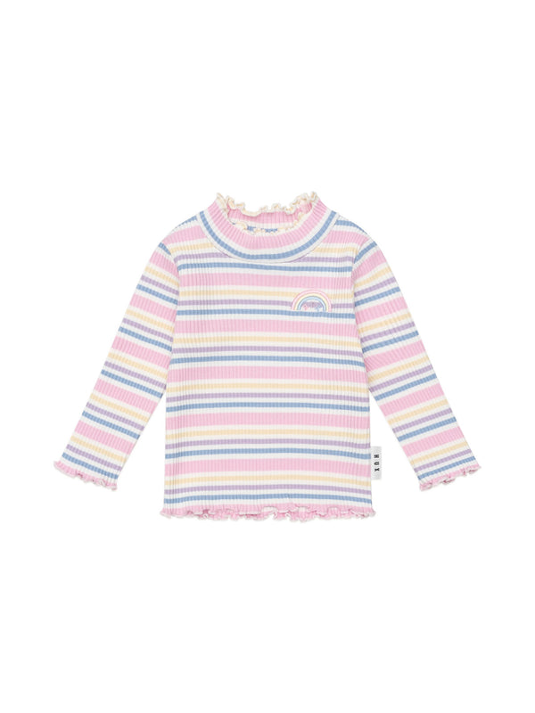 Huxbaby Rainbow Stripe Rib Skivvy in Multicolour