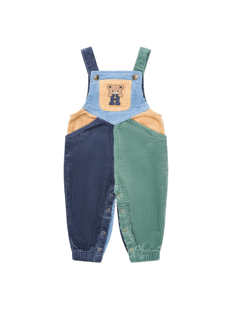 Huxbaby midnight colour block overalls in multicolour