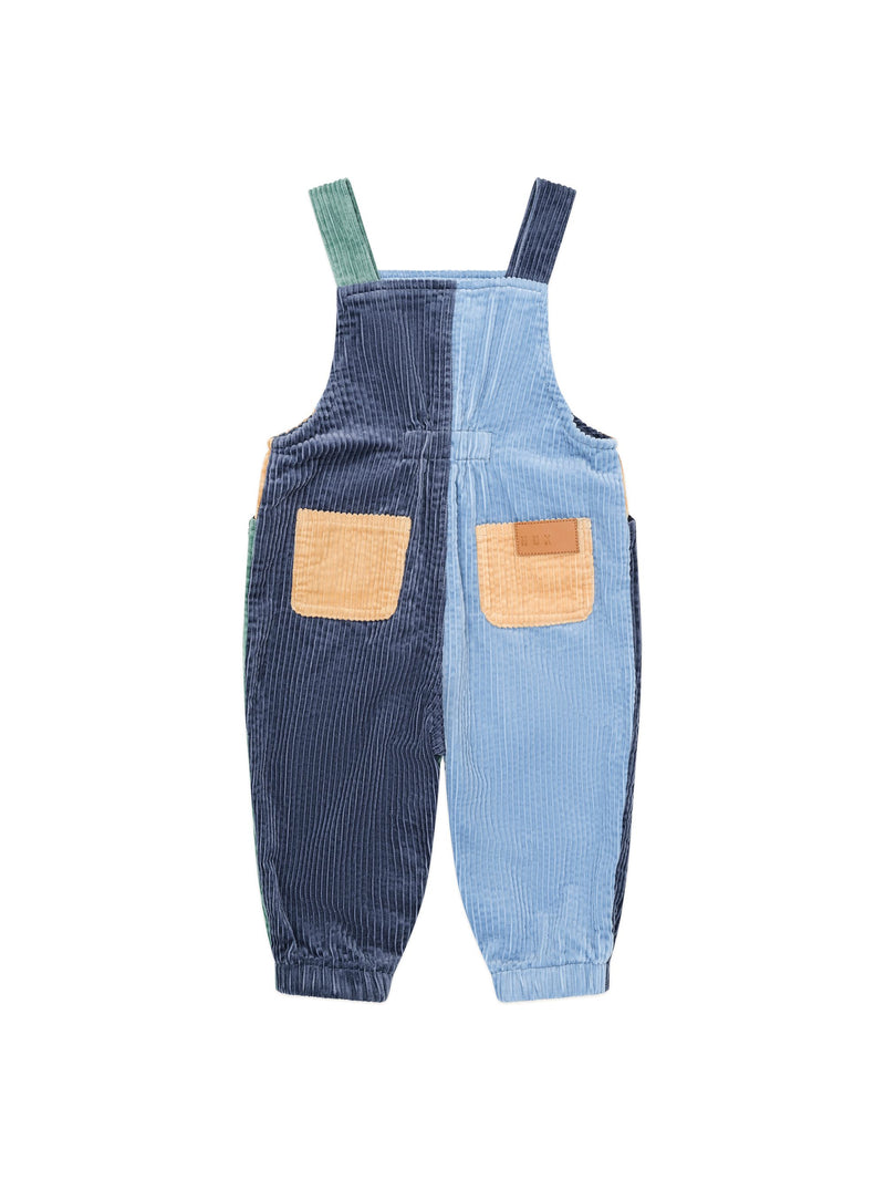 Huxbaby midnight colour block overalls in multicolour