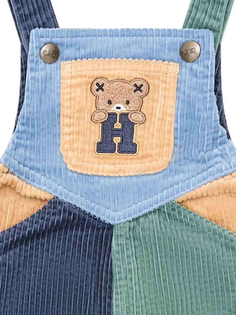 Huxbaby midnight colour block overalls in multicolour
