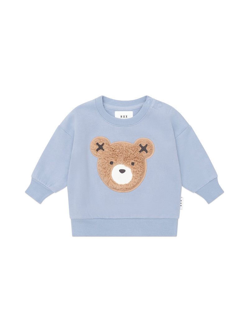 Huxbaby Stone Blue Furry Huxbear Sweatshirt in Blue