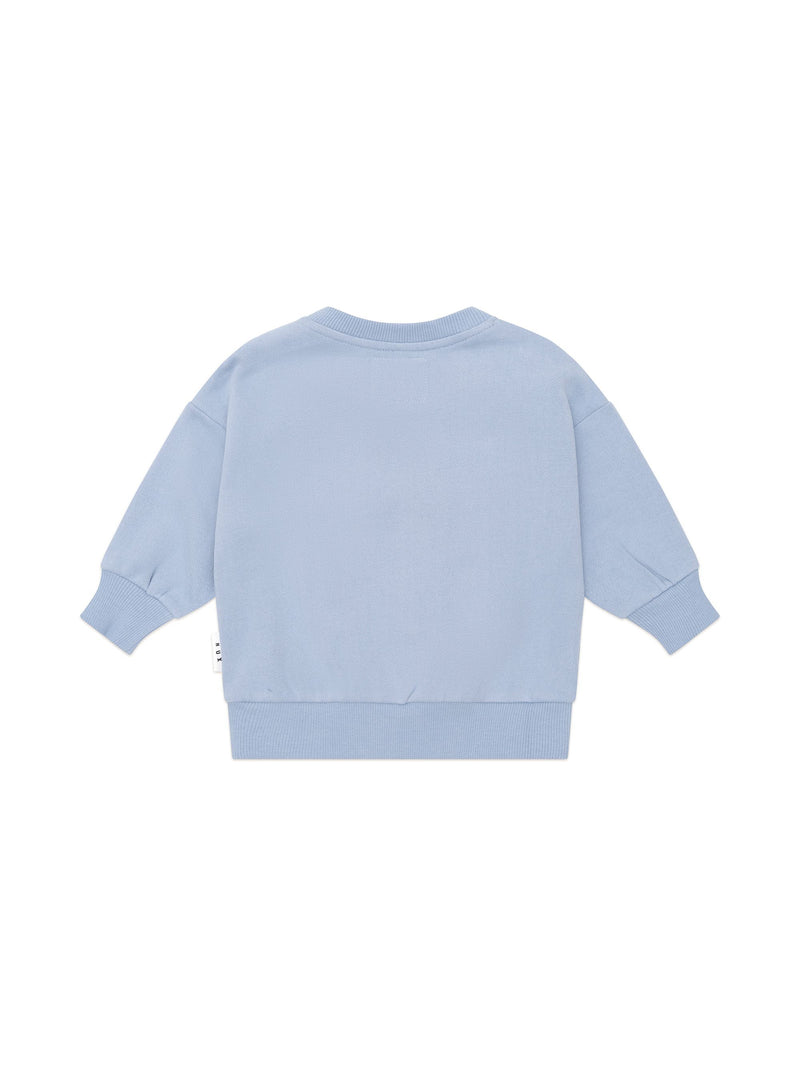 Huxbaby Stone Blue Furry Huxbear Sweatshirt in Blue