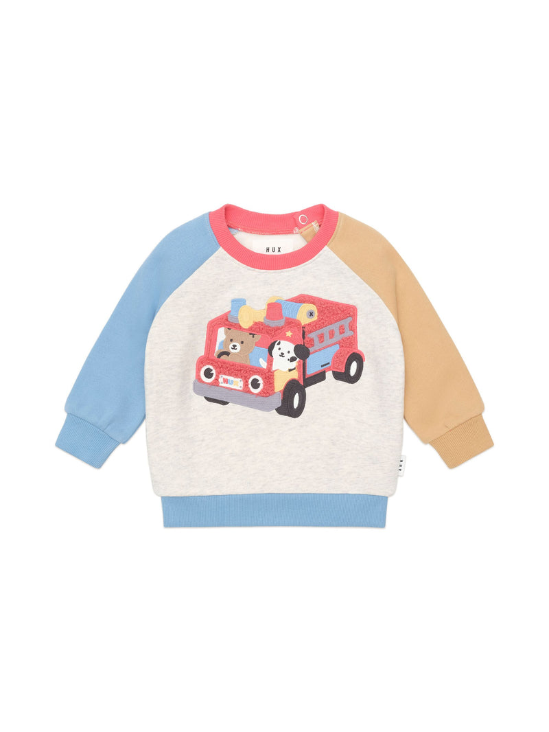 Huxbaby Fire Truck Hux Sweatshirt in Multi