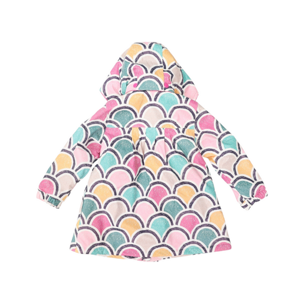 Korango Arch Print Lined Raincoat Green