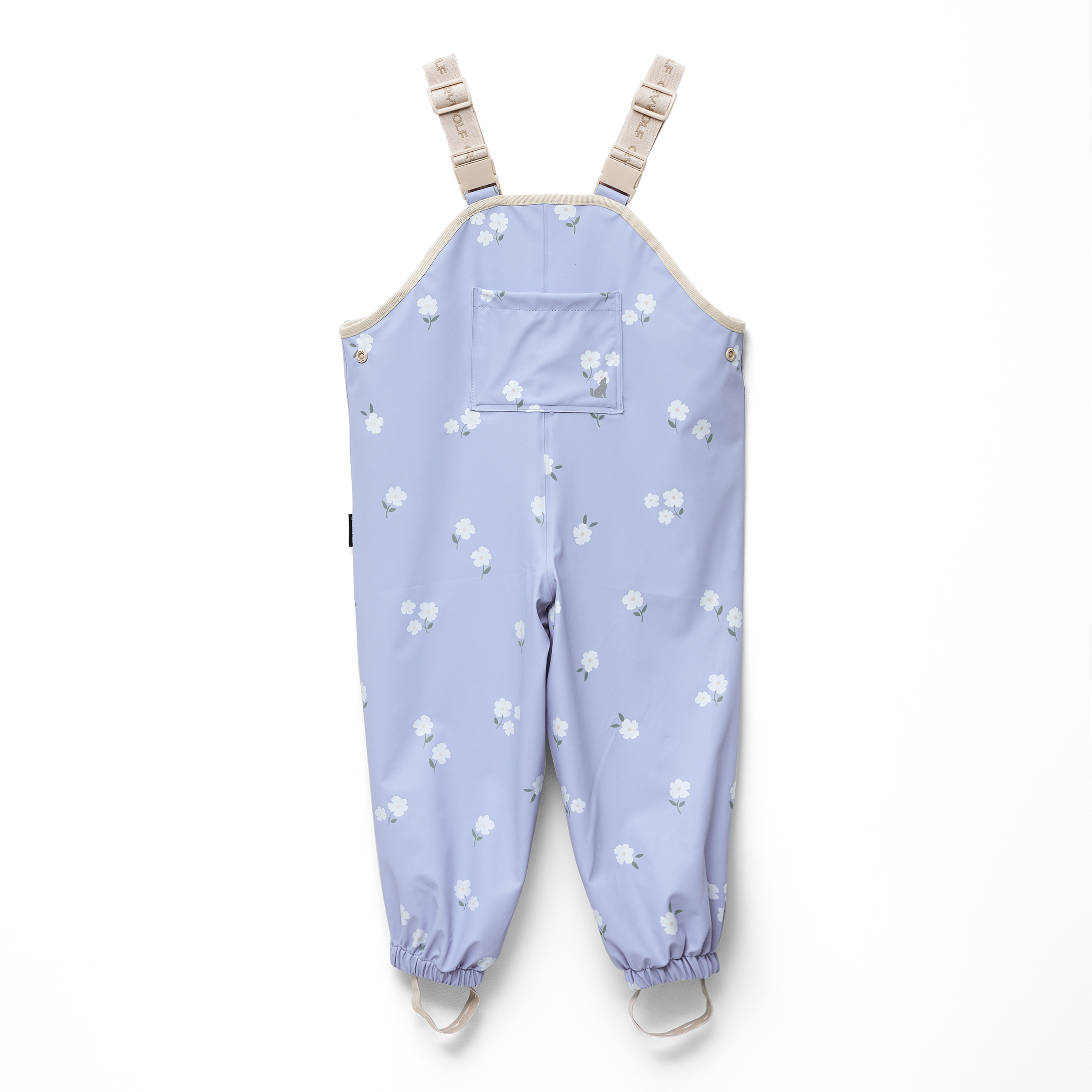 Crywolf Rain Overalls Floral Periwinkle in Blue