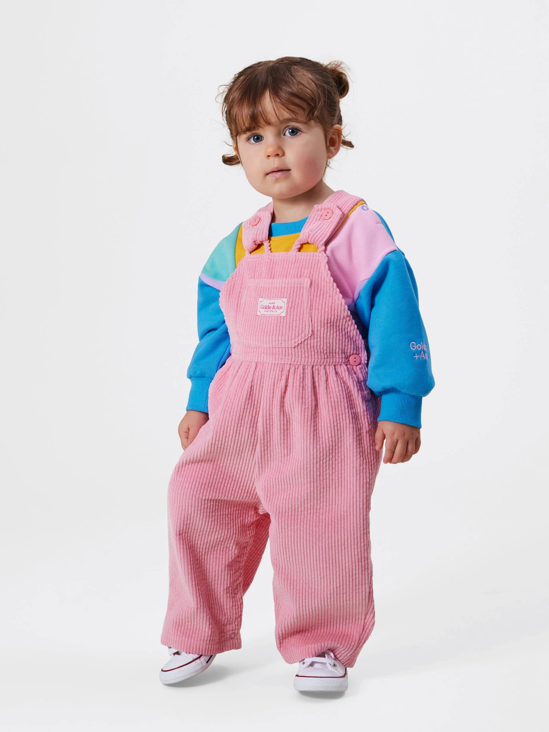 Goldie & Ace Sammy cord overalls sweat pea in pink
