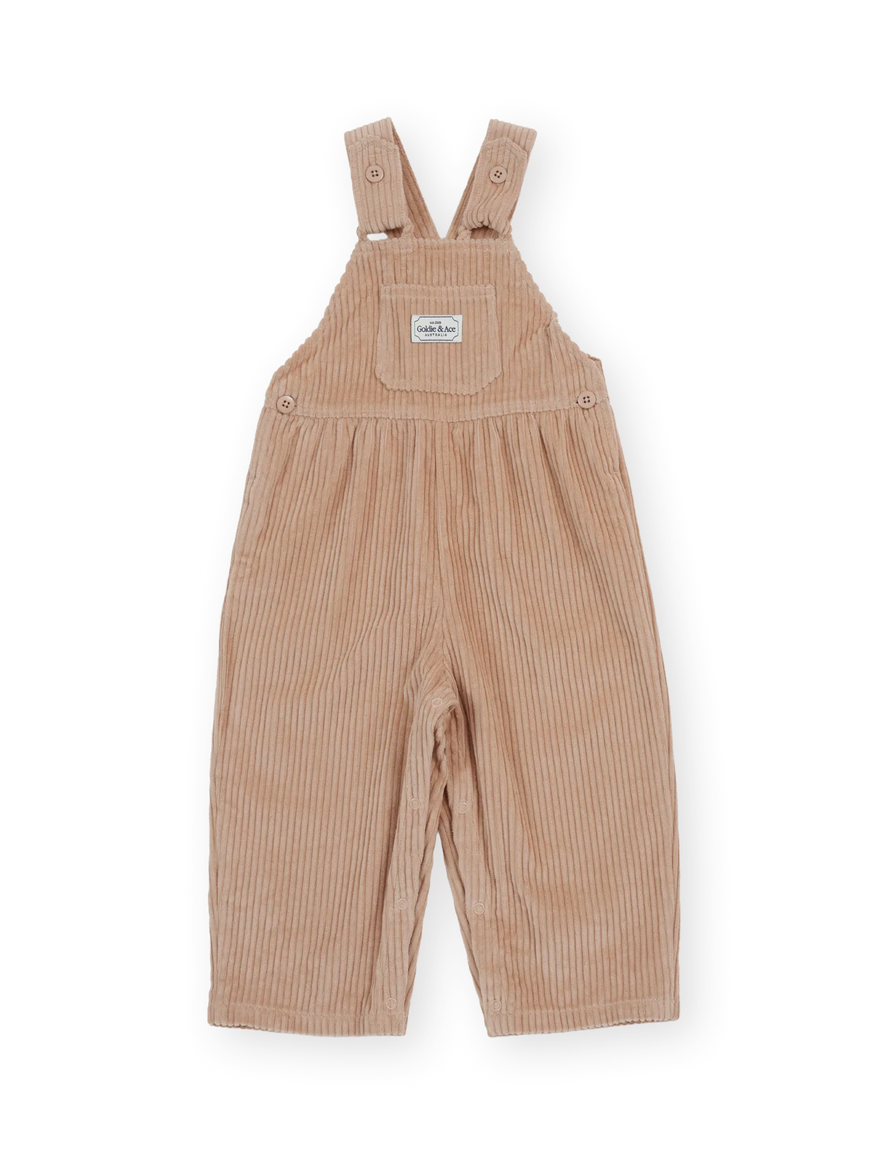 Goldie + Ace Sammy cord overalls in tan
