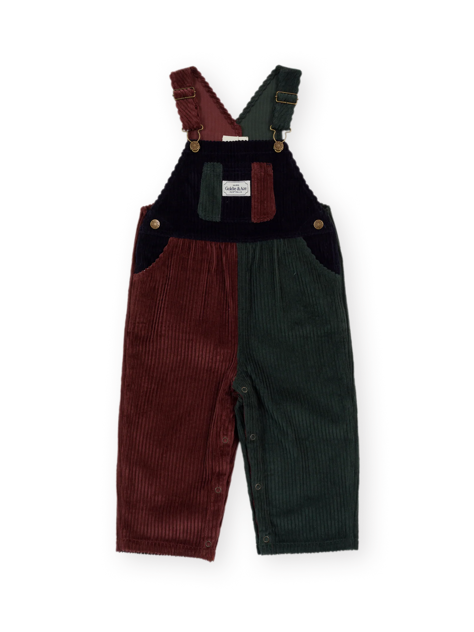 Goldie + Ace Austin corduroy colour block overalls