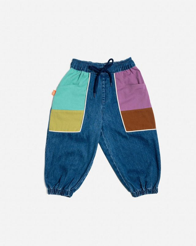 Das ist Maurice denim barrel pants in colour block