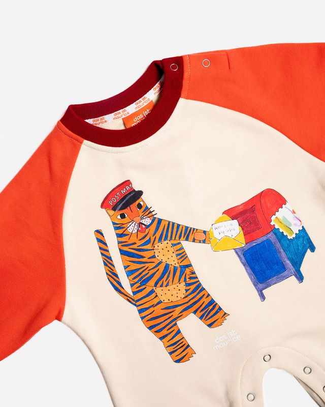 Das Ist Maurice Long Sleeve Romper Tiger the Postie