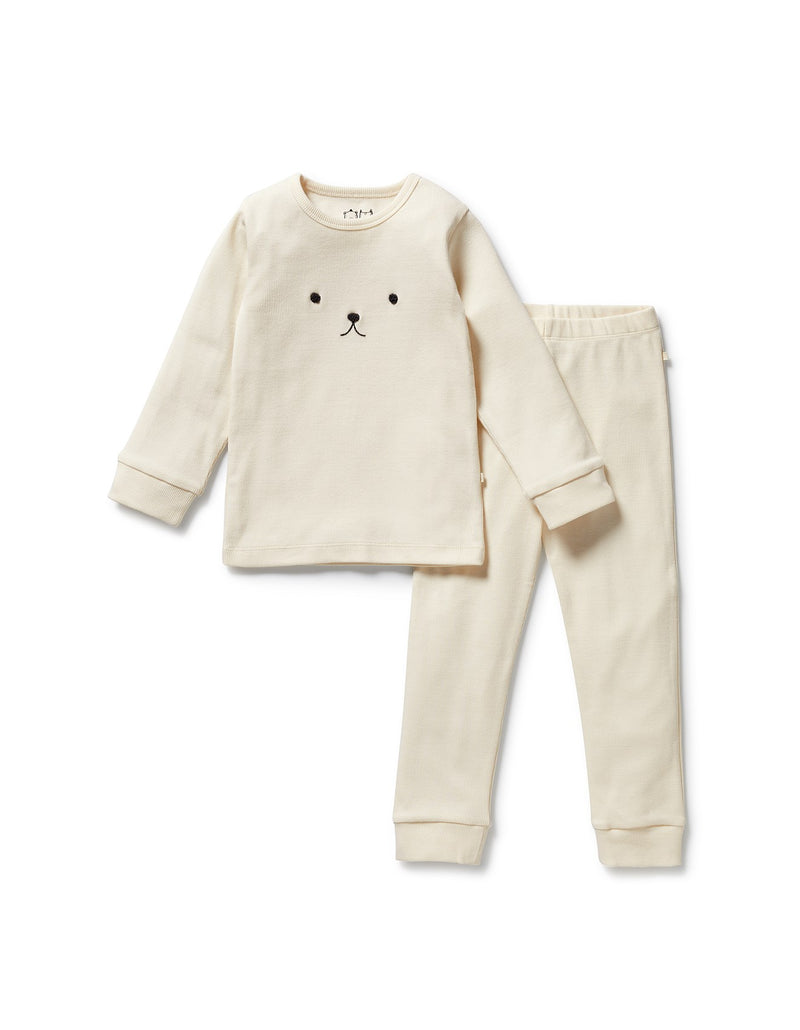 Wilson & Frenchy Buttermilk Organic Rib Long Sleeved Pyjamas