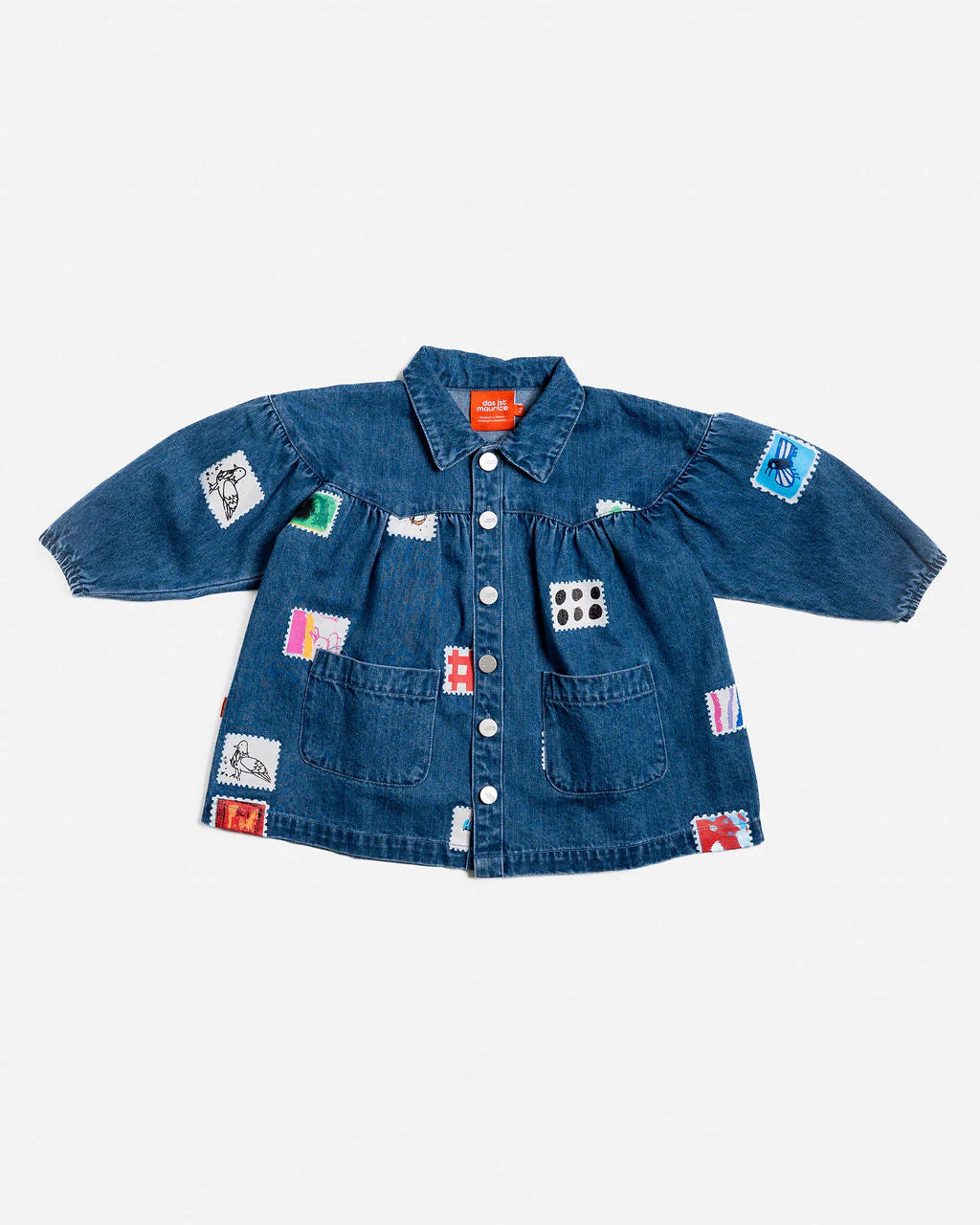 Das ist Maurice denim smock dress stamps
