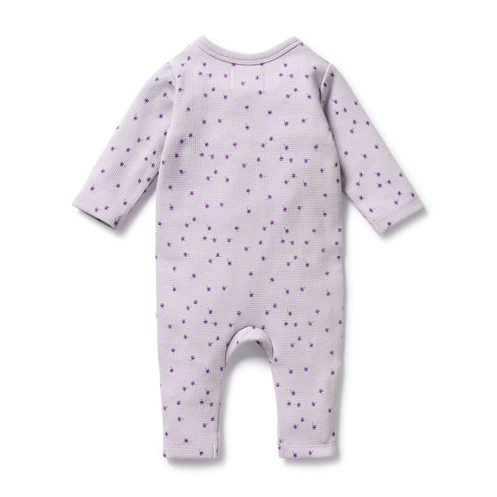 Wilson & Frenchy Lulu Daisy Organic Waffle Ruffle Zipsuit