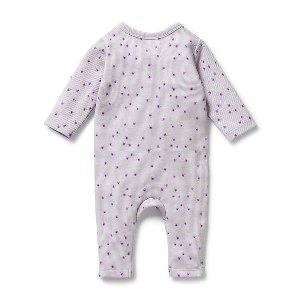 Wilson & Frenchy Lulu Daisy Organic Waffle Ruffle Zipsuit