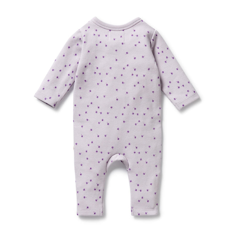 Wilson & Frenchy Lulu Daisy Organic Waffle Ruffle Zipsuit