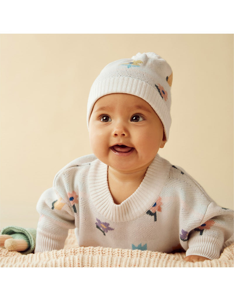 Wilson & Frenchy Flower Pop Organic Knitted Jacquard Hat