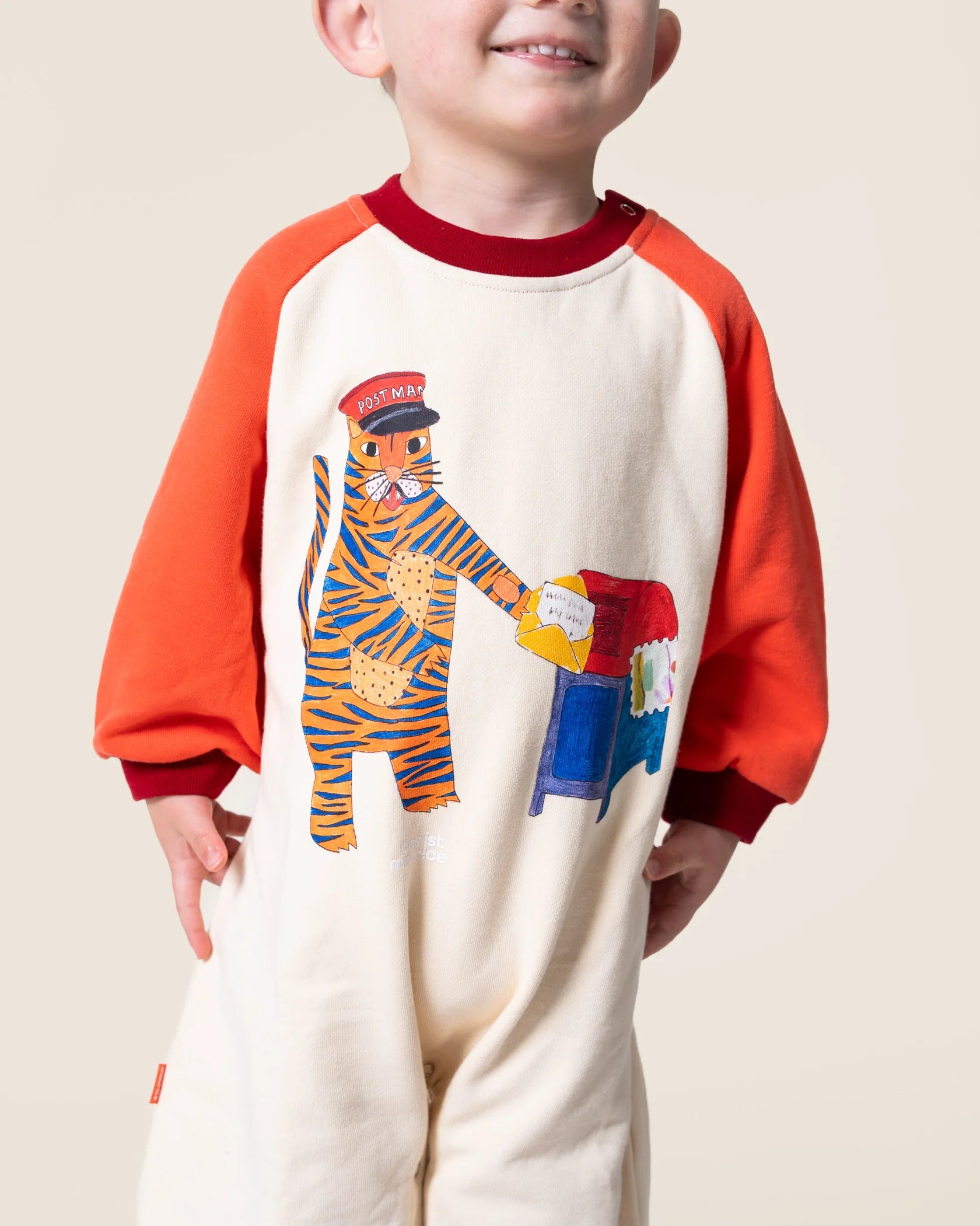 Das Ist Maurice Long Sleeve Romper Tiger the Postie
