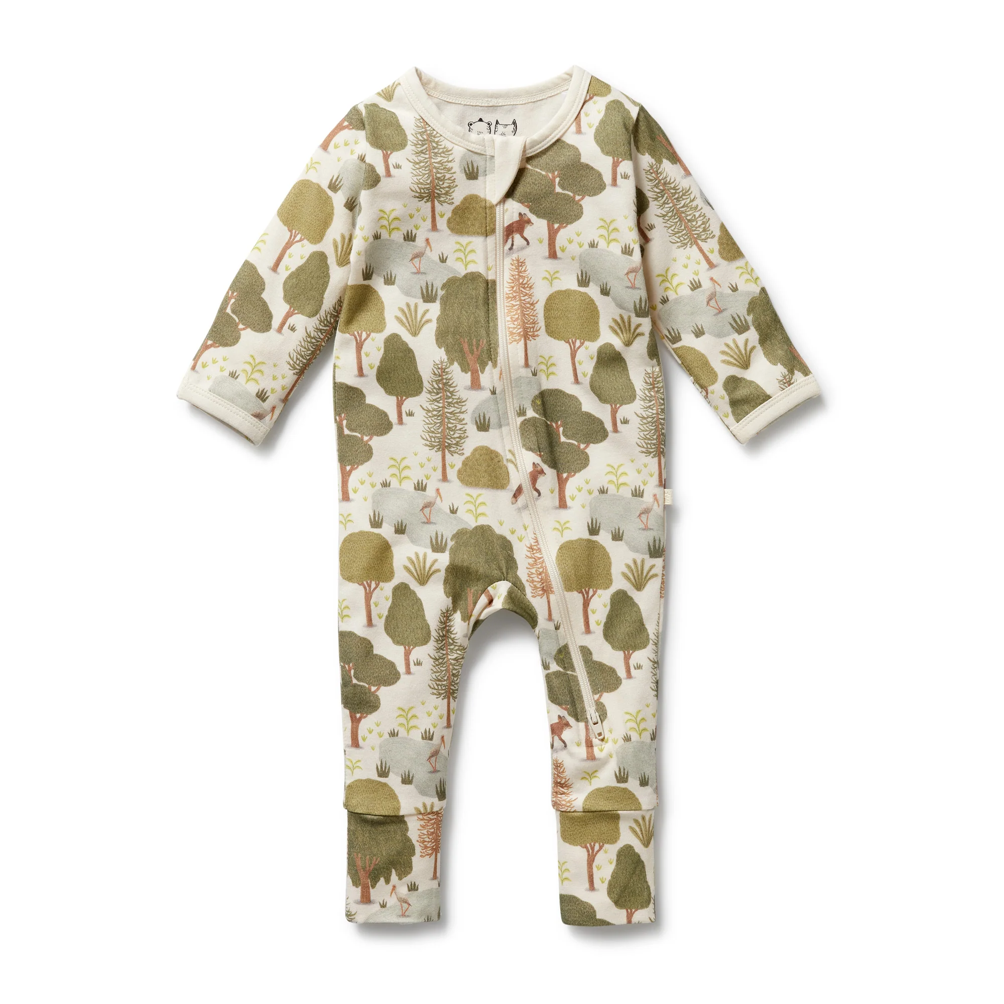 Wilson & Frenchy Little Trees Organic Zipsuit with Feet