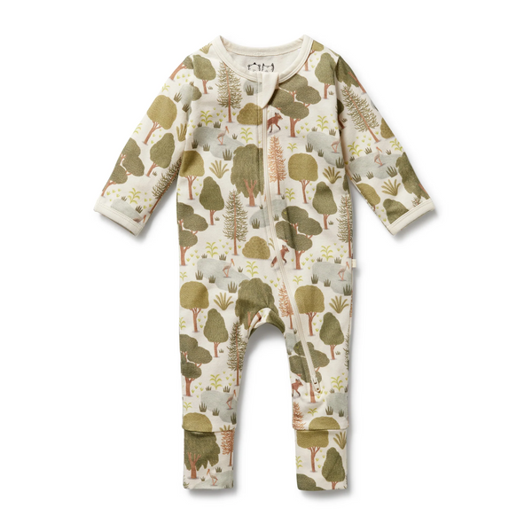 Wilson & Frenchy Little Trees Organic Zipsuit with Feet