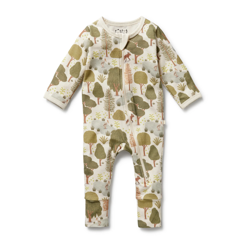 Wilson & Frenchy Little Trees Organic Zipsuit with Feet