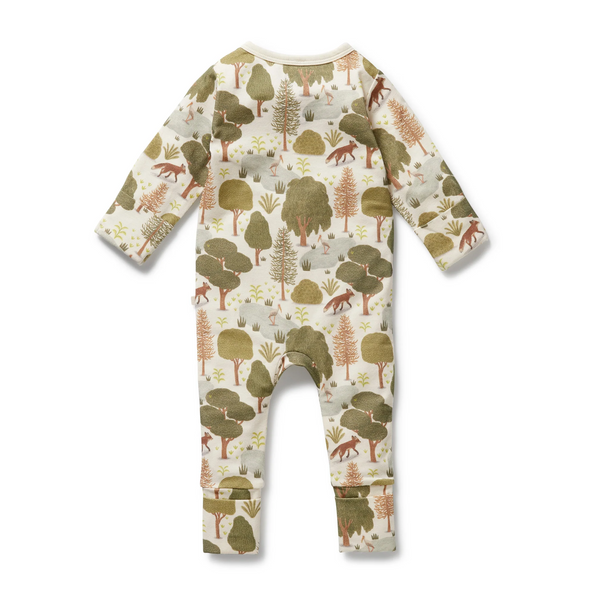 Wilson & Frenchy Little Trees Organic Zipsuit with Feet
