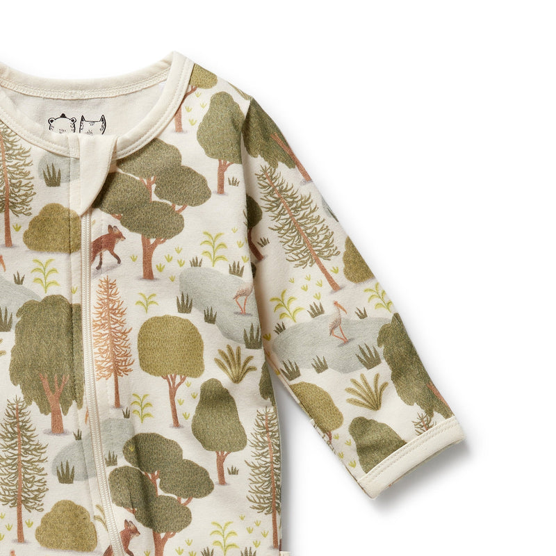 Wilson & Frenchy Little Trees Organic Zipsuit with Feet