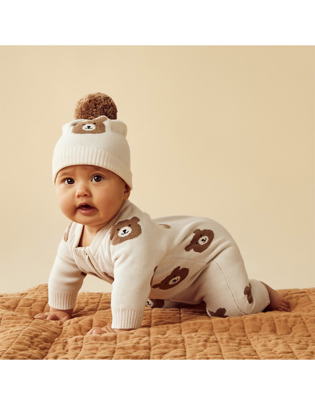 Wilson & Frenchy Beary Cute Organic Knitted Jacquard Hat