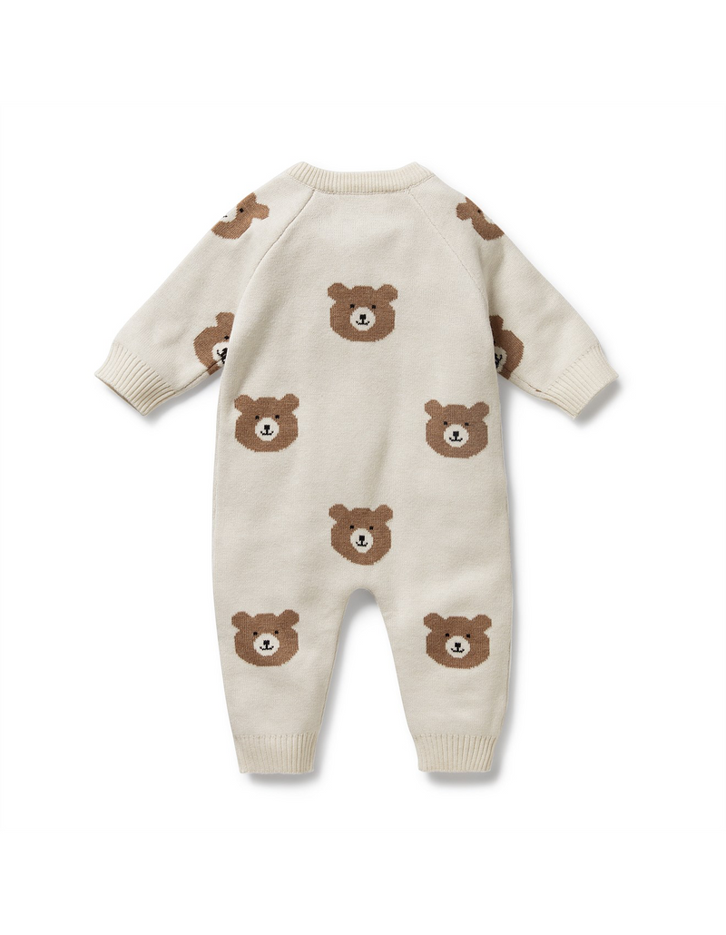 Wilson & Frenchy Beary Cute Organic Knitted Jacquard Growsuit