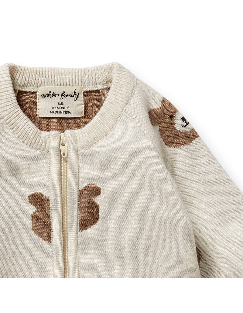 Wilson & Frenchy Beary Cute Organic Knitted Jacquard Growsuit