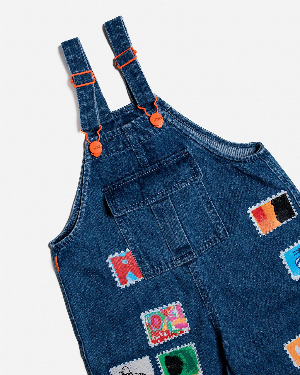 Das Ist Maurice denim overalls stamps dinos