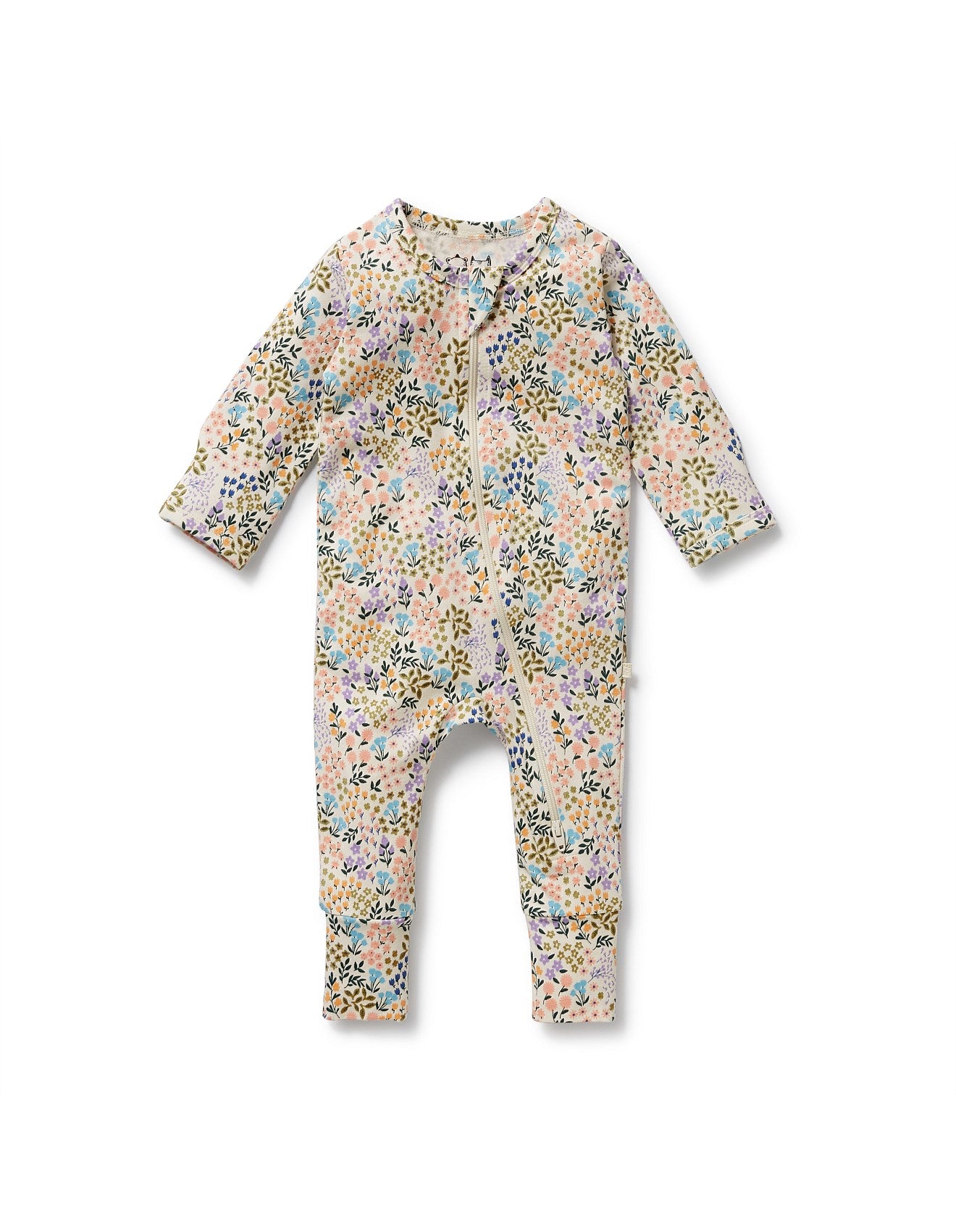 Wilson & Frenchy Tiny Bloom Organic Zipsuit with Feet